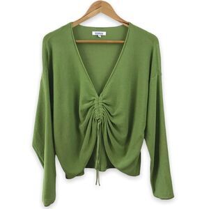 ‎KatieKane green cinch front sweater